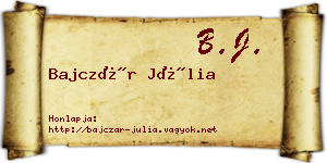 Bajczár Júlia névjegykártya